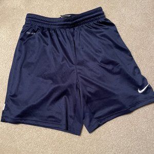 Nike Dri Fit Navy Blue Hertha Knit Youth Boys Soccer Shorts Medium (#448258)